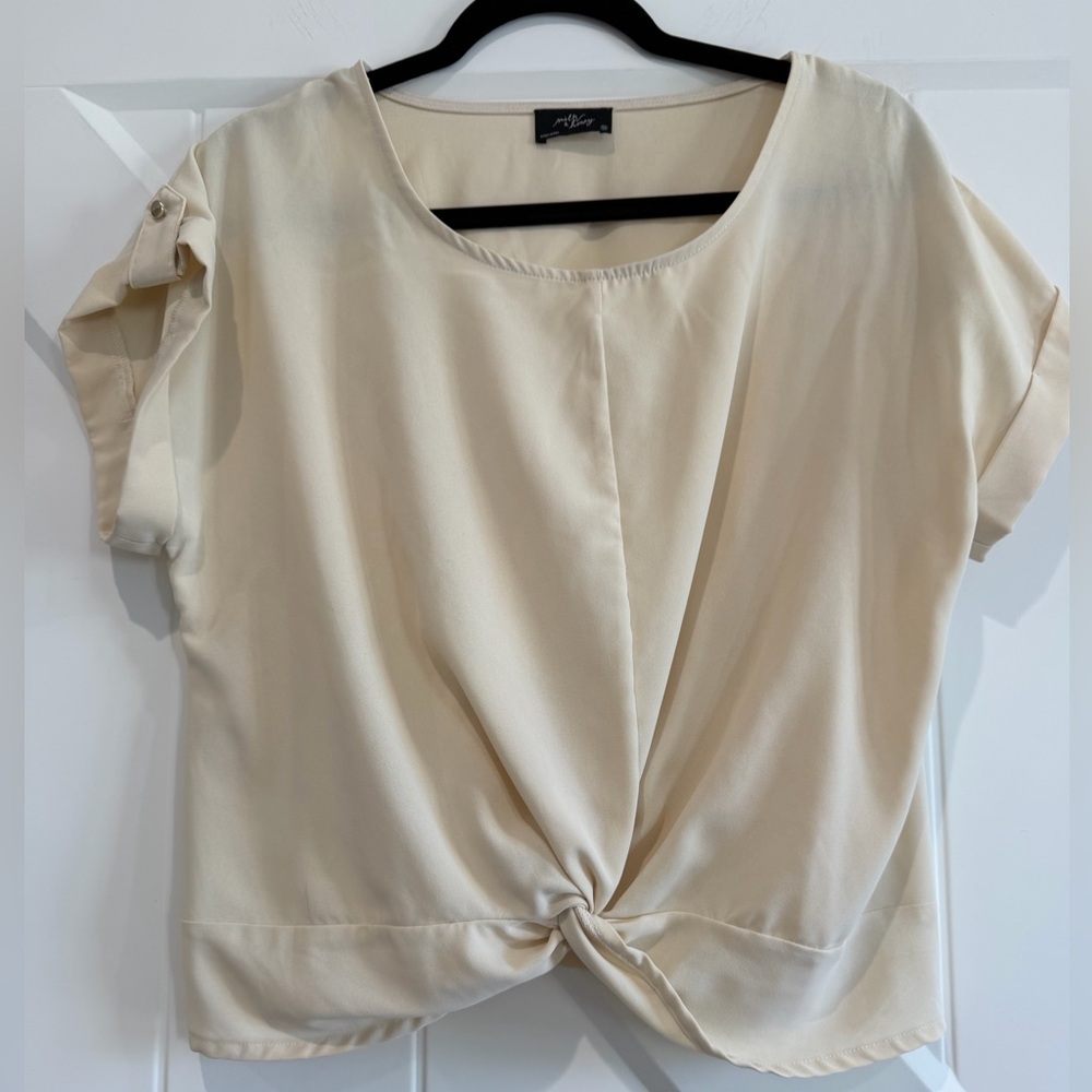 Milk & Honey  Cream Twist Front Blouse